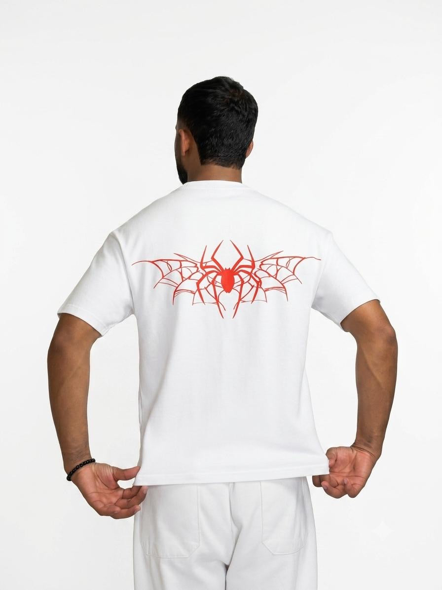Cyber Spider Heavyweight Oversized T-Shirt – Chalk White