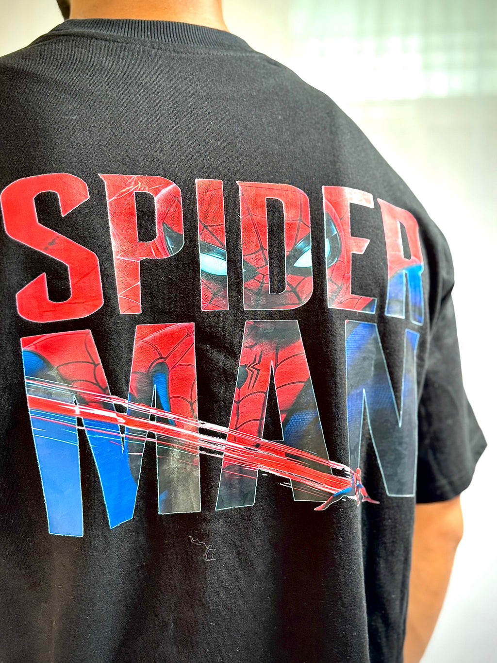 Spider-Man 'Vigilante Gaze' Oversized Graphic Tee - Black