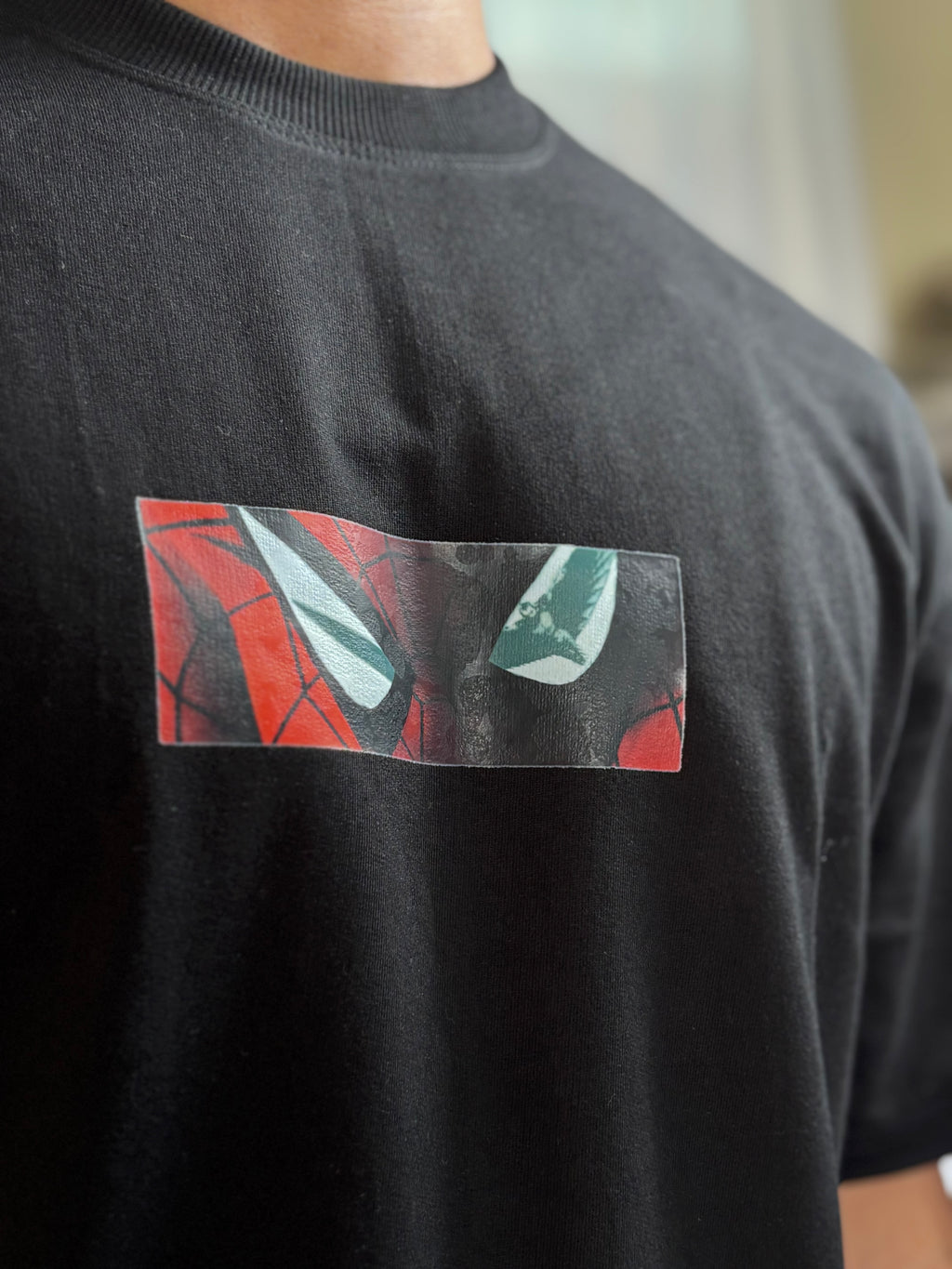 Spider-Man 'Vigilante Gaze' Oversized Graphic Tee - Black