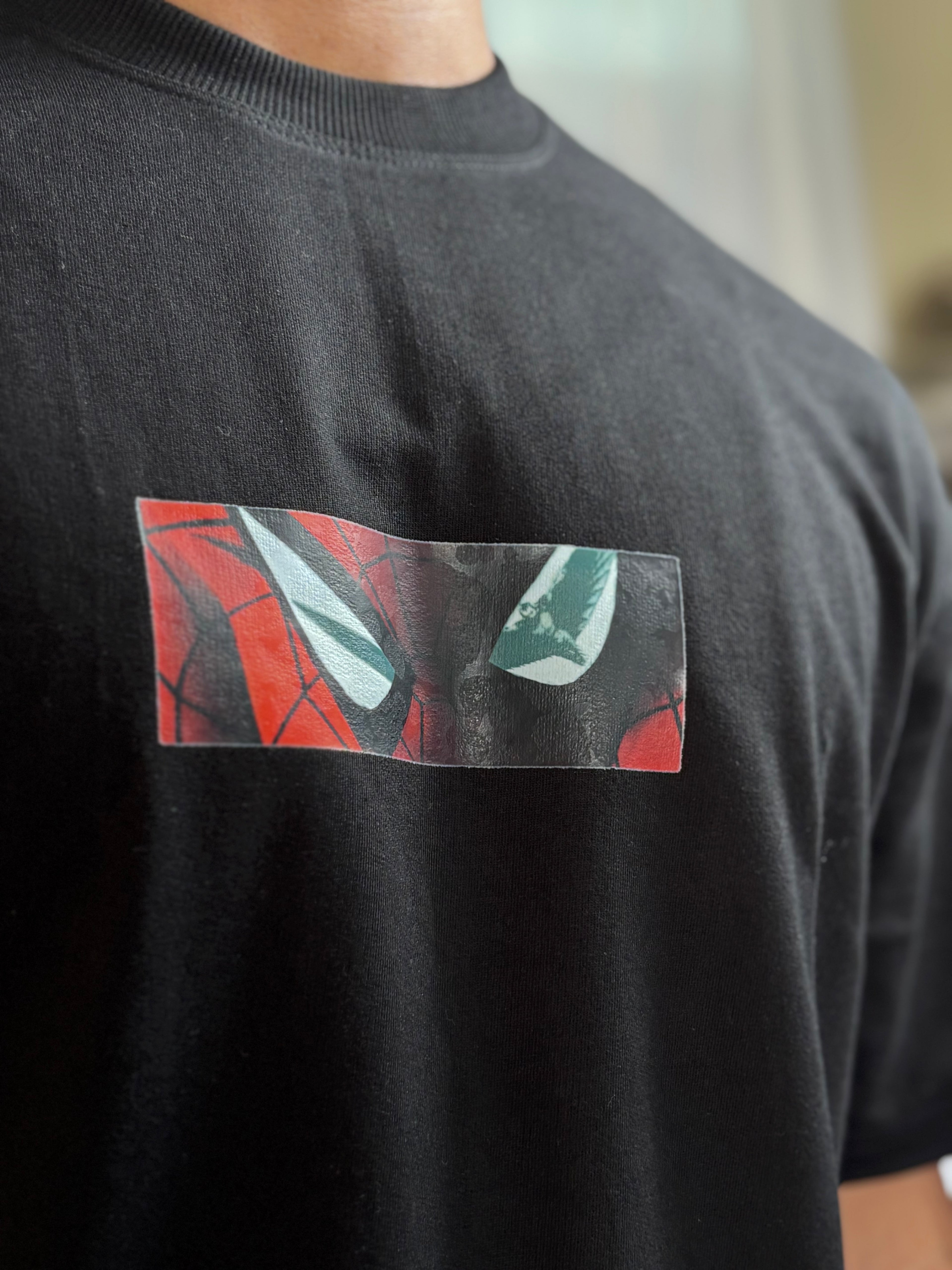 Spider-Man 'Vigilante Gaze' Oversized Graphic Tee - Black