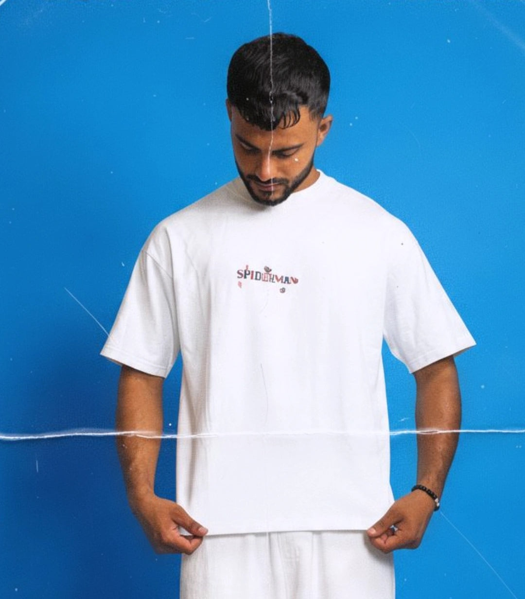 Spider man white tee